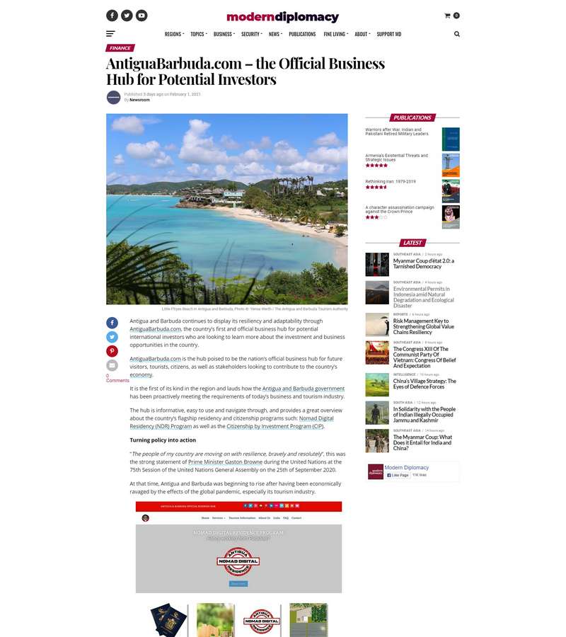 AntiguaBarbuda.com – the Official Business Hub for Potential Investors