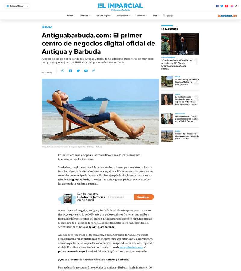 Antiguabarbuda.com: El primer centro de negocios digital oficial de Antigua y Barbuda